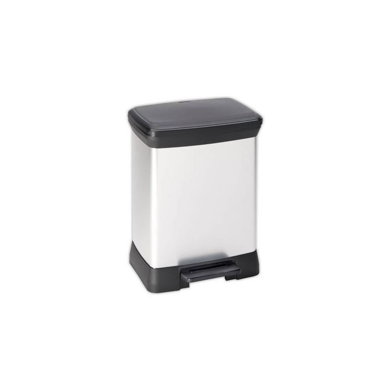 Poubelle Decobin rectangulaire 30l décor métal  - Fiducial