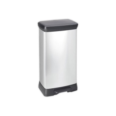 Poubelle Decobin rectangulaire duo 23l+23l décor métal  - Fiducial