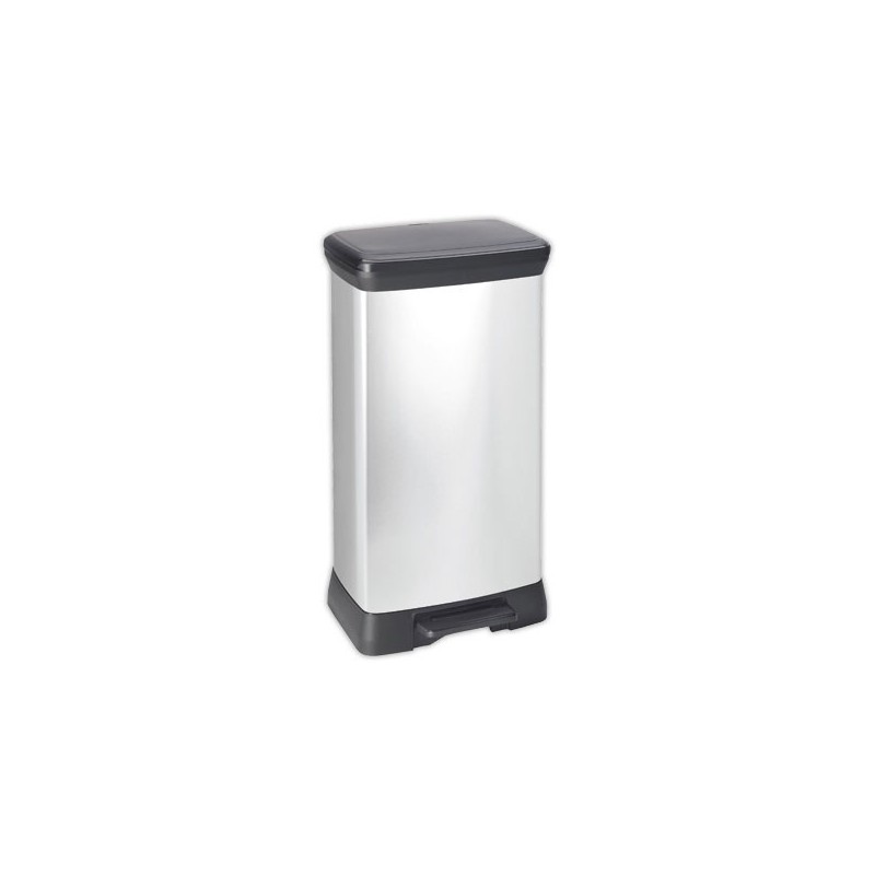Poubelle Decobin rectangulaire duo 23l+23l décor métal  - Fiducial