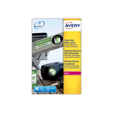 Étiquettes inaltérables laser AVERY 45,7x21,2mm 960 étiq/boîte  - Fiducial