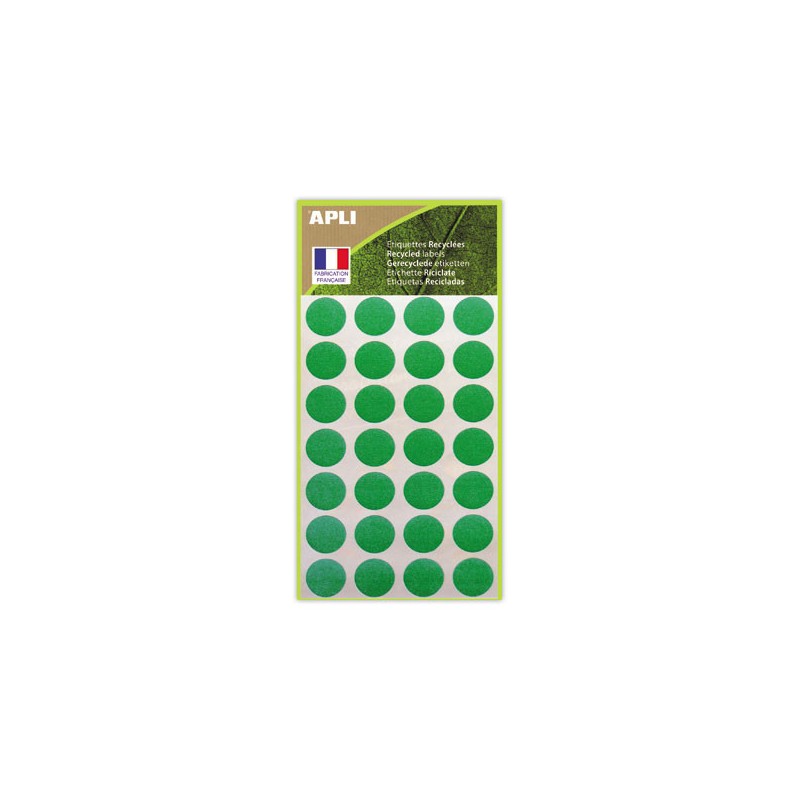 168 pastilles de signalisation rondes,Diamètre  15 mm, vert, 100% recyclé  - Fiducial
