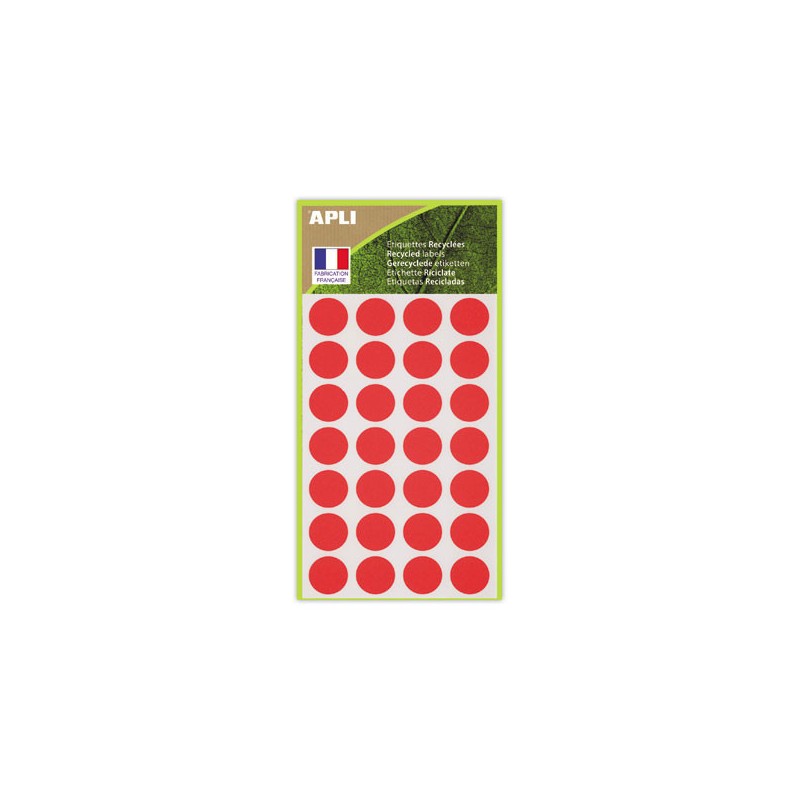 168 pastilles de signalisation rondes,Diamètre  15 mm, rouge, 100% recyclé  - Fiducial