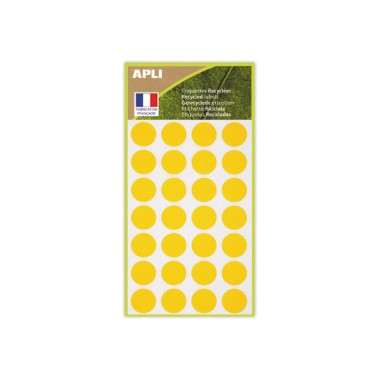 168 pastilles de signalisation rondes,Diamètre  15 mm, jaune, 100% recyclé  - Fiducial