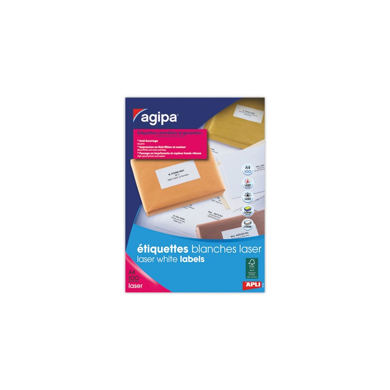 Planches de mini étiquettes 38,1x21,2 mm soit 6500 étiq/boîte  x100 - Fiducial