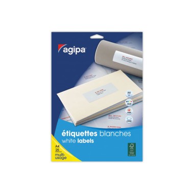 Planches d'étiquettes 46x11,1 mm soit 2100 étiq/boîte  x25 - Fiducial