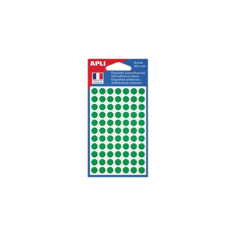 462 pastilles gommettes de signalisation rondes, Diamètre  8 mm, vert  - Fiducial