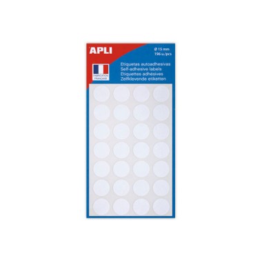 196 pastilles gommettes de signalisation rondes, Diamètre  15 mm,blanc  - Fiducial