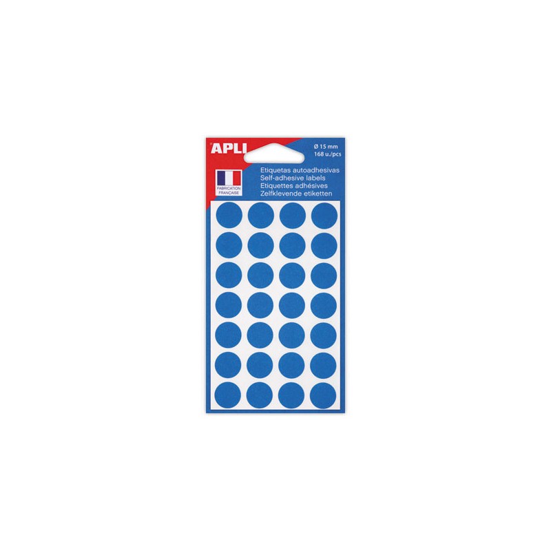 168 pastilles gommettes de signalisation rondes, Diamètre  15 mm, bleu  - Fiducial