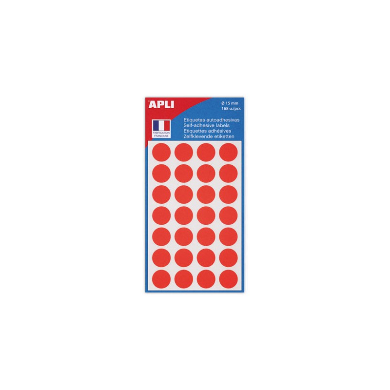 168 pastilles gommettes de signalisation rondes, Diamètre 15 mm, rouge  - Fiducial