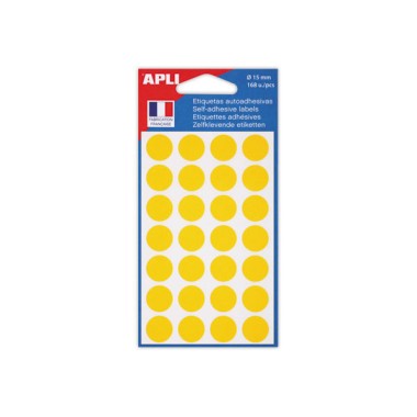 168 pastilles gommettes de signalisation rondes, Diamètre 15 mm, jaune  - Fiducial
