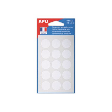 90 pastilles gommettes de signalisation rondes, Diamètre 19 mm, blanches  - Fiducial