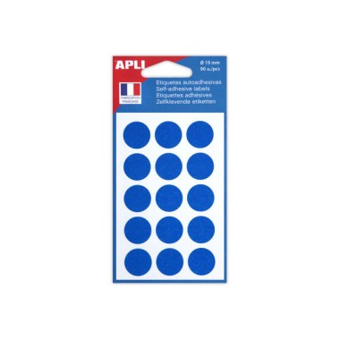 90 pastilles gommettes de signalisation rondes, Diamètre 19 mm, bleu  - Fiducial
