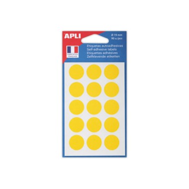 90 pastilles gommettes de signalisation rondes, Diamètre 19 mm, jaune  - Fiducial