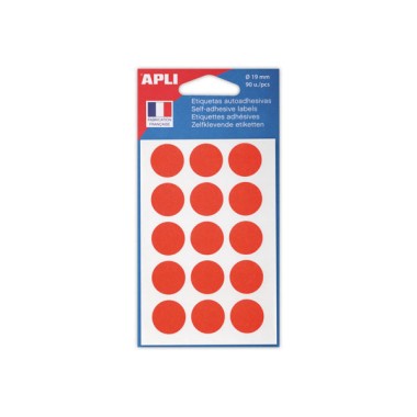 90 pastilles gommettes de signalisation rondes, Diamètre 19 mm, rouge  - Fiducial