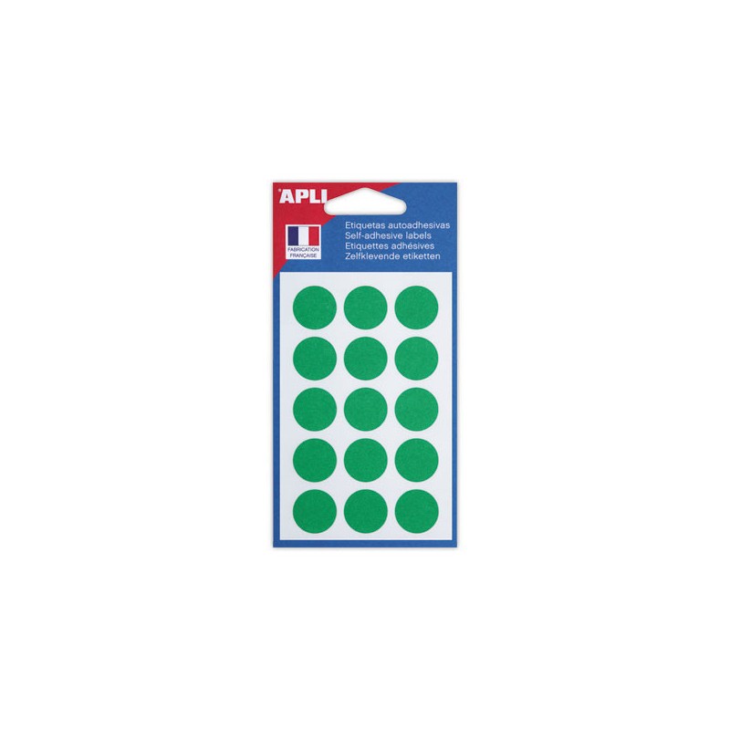 90 pastilles gommettes de signalisation rondes, Diamètre 19 mm, vert  - Fiducial