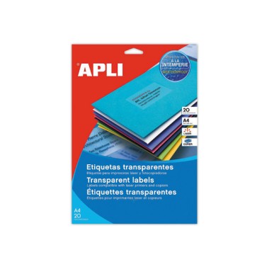 Planches d'étiquettes transparentes L99,1xH38,1 mm 280 étiq/boîte  x20 - Fiducial