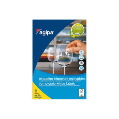 Planches d'étiquettes enlevables laser25,4x10mm 4725 étiq/boîte  x25 - Fiducial