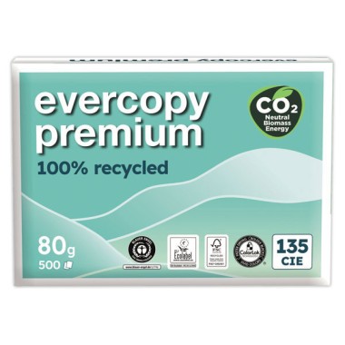 Ramette 500 feuilles A4 80g Evercopy Premium  x5 - Fiducial