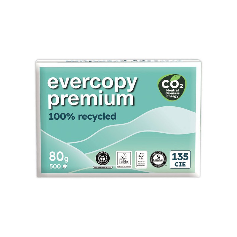 Ramette 500 feuilles A4 80g Evercopy Premium  x5 - Fiducial