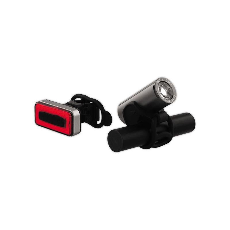 Kit d'éclairages LED vélo av/ar rechargeables en USB  - Fiducial