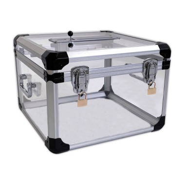 Urne en plexi transparent avec serrurede sécurité  - Fiducial