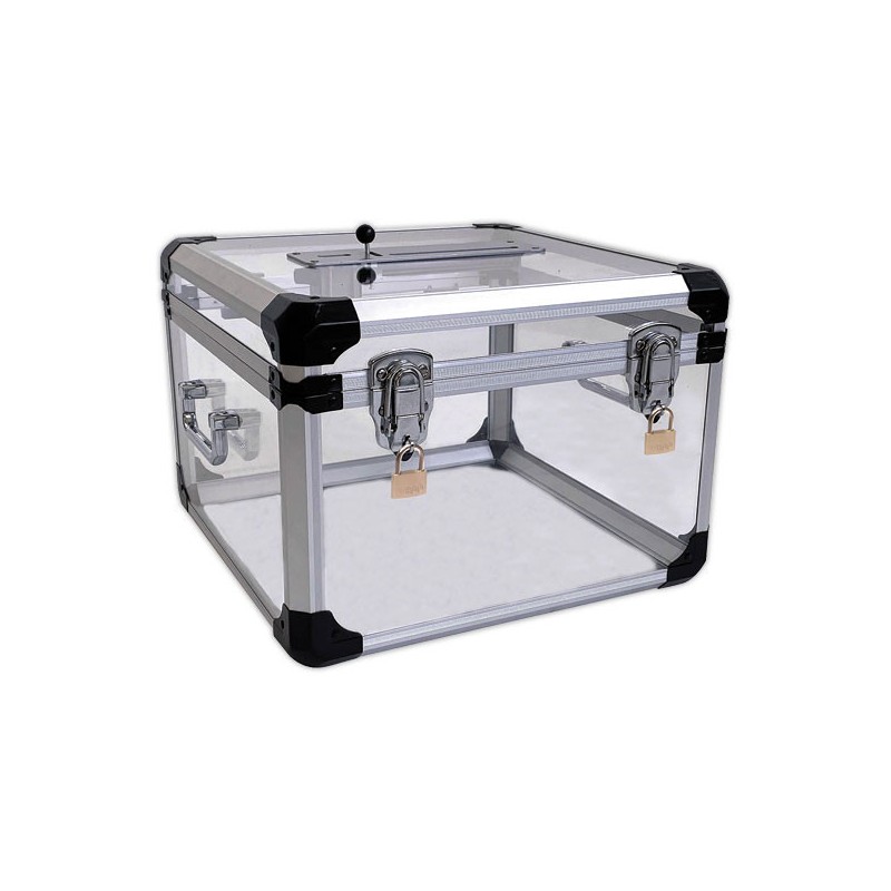 Urne en plexi transparent avec serrurede sécurité  - Fiducial