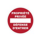 Panneau PVC rond adhésif Diamètre  280mm Propriété privée  - Fiducial