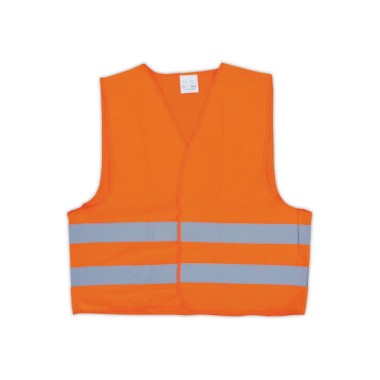 Gilet de sécurité orange - 2 bandes réfléchissantes  - Fiducial