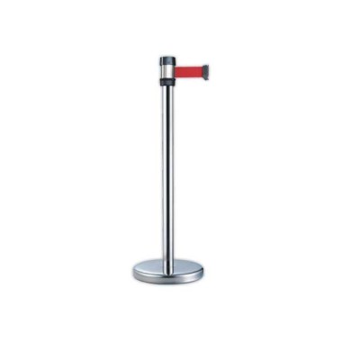 Poteau de guidage chrome sangle rouge 2M  - Fiducial