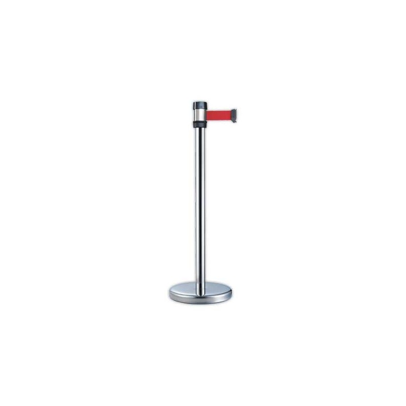 Poteau de guidage chrome sangle rouge 2M  - Fiducial