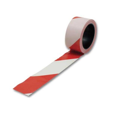 Ruban de signalisation rouge et blanc polypropylene 500mx80mm  - Fiducial