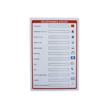 Panneau téléphones utiles  - Fiducial