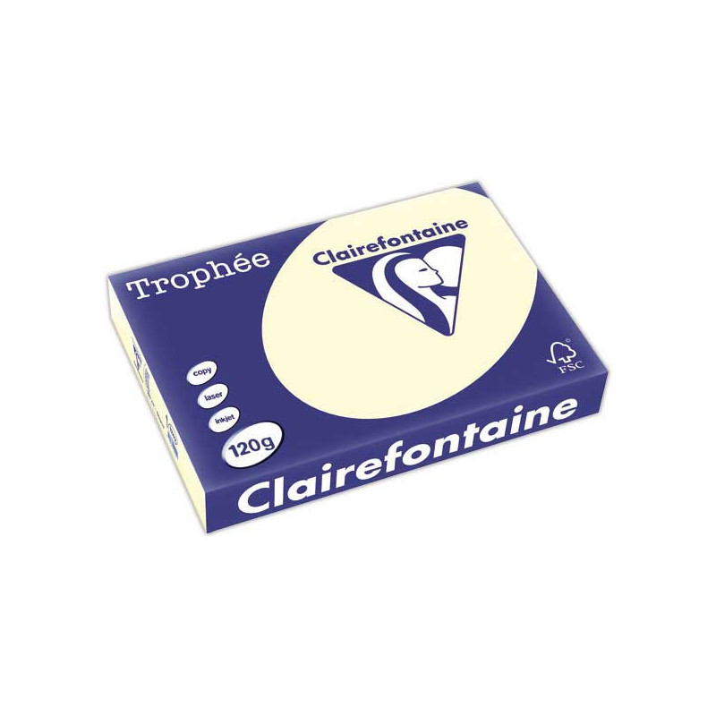 Ramette de 250 feuilles de papier Trophée A4 120g pastel ivoire  - Fiducial