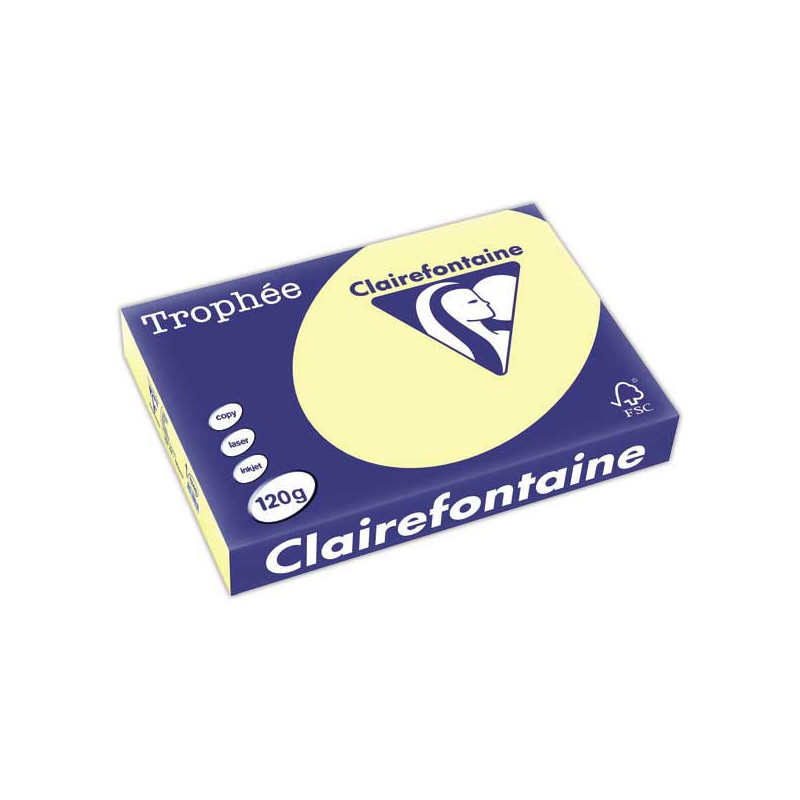 Ramette de 250 feuilles de papier Trophée A4 120g jaune canari  - Fiducial