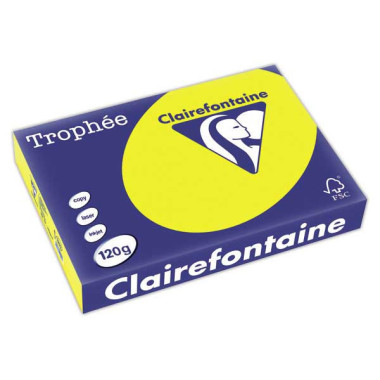Ramette de 250 feuilles de papier Trophée A4 120g jaune soleil  - Fiducial