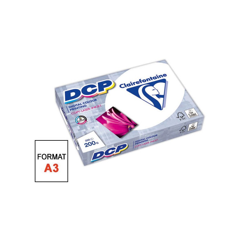 Ramette de 250 feuilles papier blanc laser CLAIREFONTAINE DCP A3 200g  - Fiducial