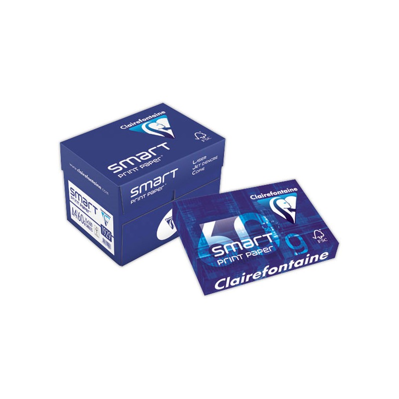 Ramettes de 500 feuilles de papier blanc SMART A4 60g  x5 - Fiducial