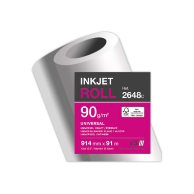 Rouleaux de papier non couché CLAIREFONTAINE 0.914 X 91 m - 90g  x3 - Fiducial