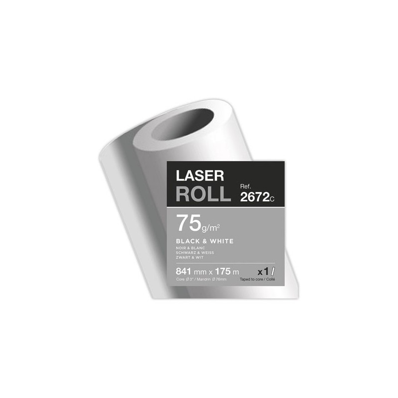 Rouleau de papier blanc pour copieur CLAIREFONTAINE 0,841x175 m - 75g  - Fiducial
