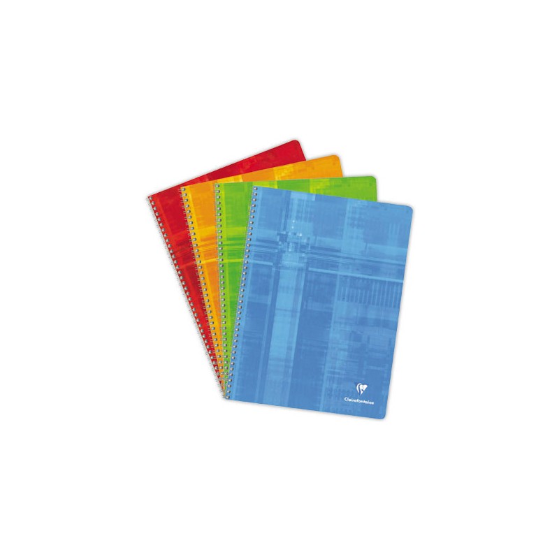 Cahier spirale Clairefontaine 90g, 24x32,180 pages, Seyès  - Fiducial