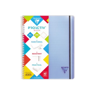 Cahier spirale Proactiv' Book A4 +, 160 pages, 5x5, 90g  - Fiducial