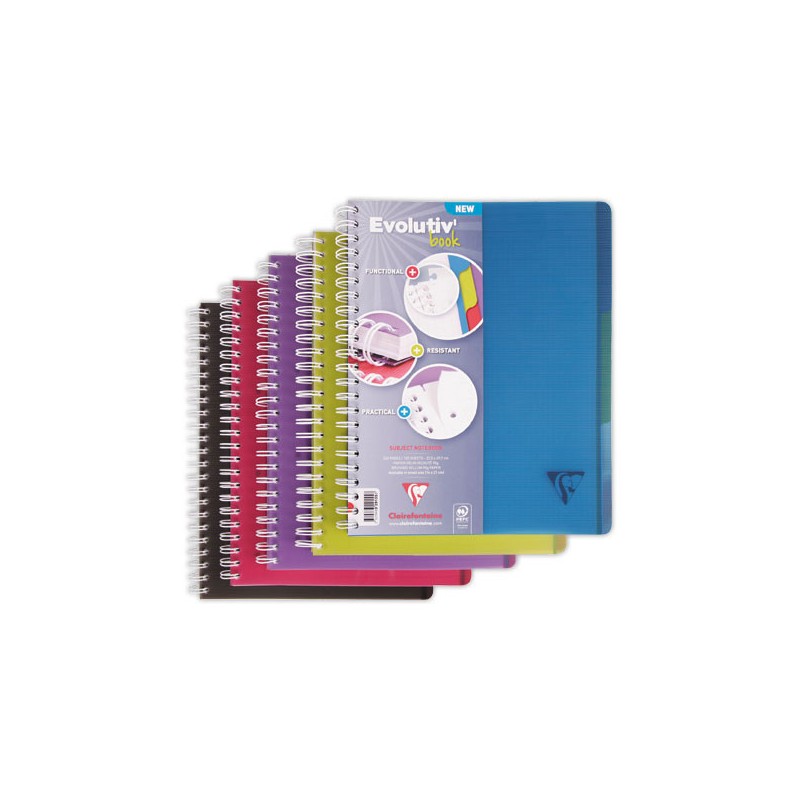 Cahier spirale Evolutiv A4+ 240p, 5x5,+ 3 intercalaires  - Fiducial