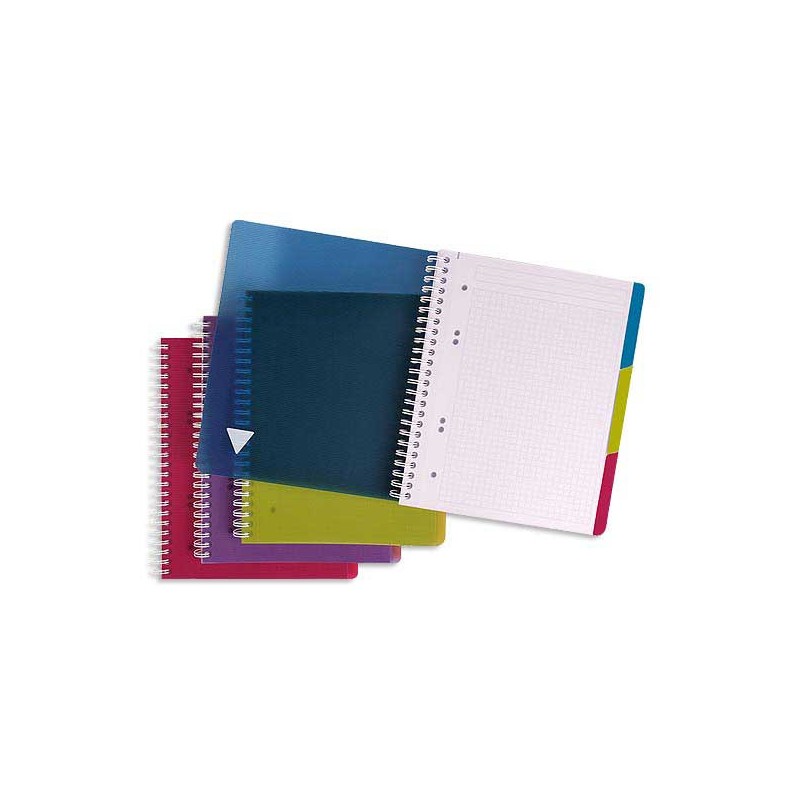 Cahier spirale Evolutiv A5+ 180p, 5x5,+ 3 intercalaires  - Fiducial