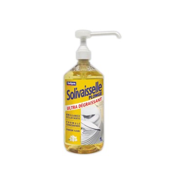 Liquide vaisselle ultra Dégraissant Flacon pompe 1L parfum fleuri  - Fiducial
