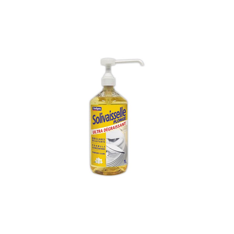 Liquide vaisselle ultra Dégraissant Flacon pompe 1L parfum fleuri  - Fiducial