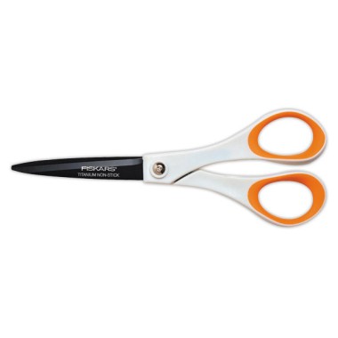 Paire de ciseaux FISKARS Titanium Non Stick - 18 cm, gaucher&droitier  - Fiducial
