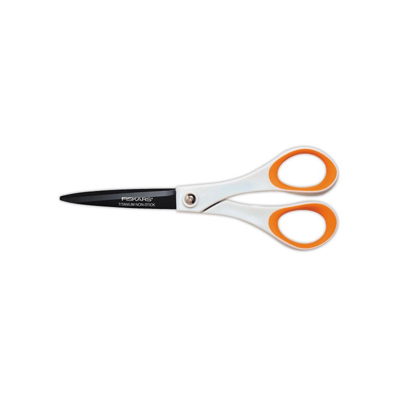 Paire de ciseaux FISKARS Titanium Non Stick - 18 cm, gaucher&droitier  - Fiducial