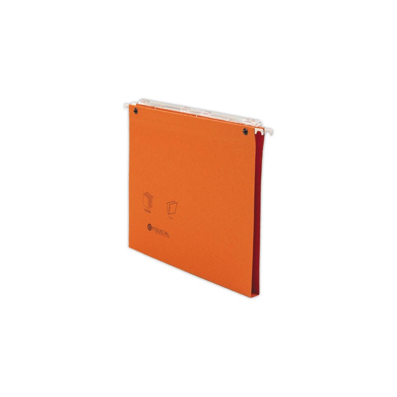 Dossiers suspendus tiroirs FIDUCIAL Coloris - orange - Fond 15 mm  x25 - Fiducial