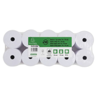 Bobines de papier pour caisses et terminaux point de vente 76 x 70 mm  x10 - Fiducial