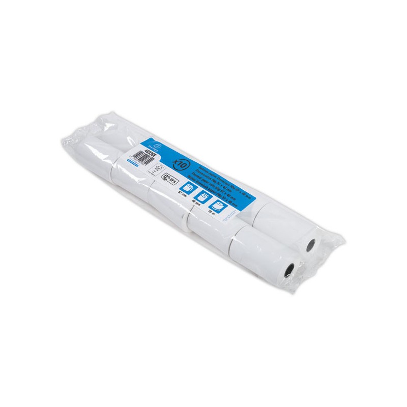 Bobines de papier terminaux carte bancaire 57X40X12 mm sans BPA  x10 - Fiducial